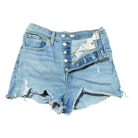 Levi's Pants - LEVIs Premium Ribcage Cutoff Jean Shorts High Rise Button Fly Size 27 Light Wash